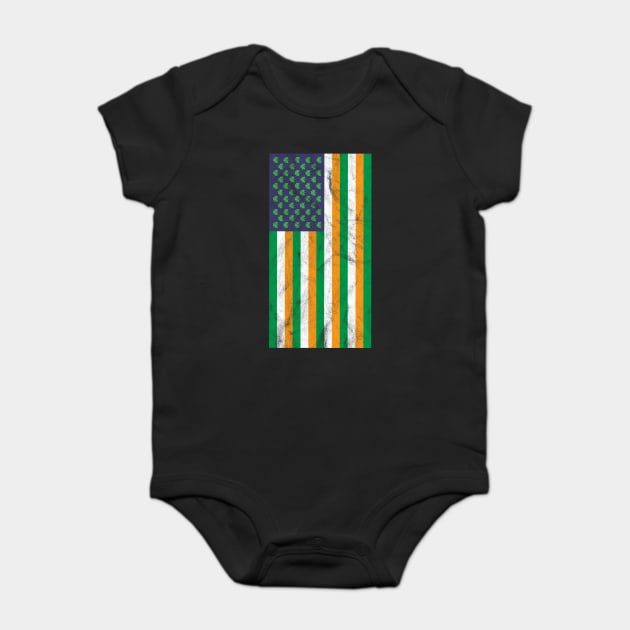 USA and Irish Flag Mashup Baby Bodysuit by belownormal